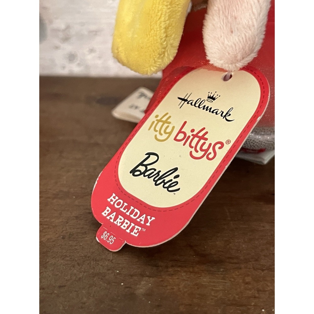 Hallmark Itty Bittys Pair Of Barbies Holiday Barbie Red Dress Pink New wTags - Picture 4 of 7